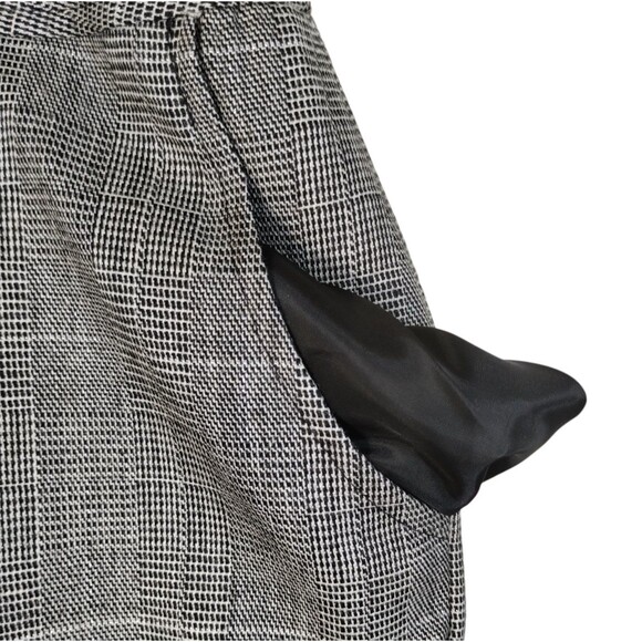 Harve Bernard Trousers Women's 14P Wool Black White Pockets Lined Houndstooth - Picture 8 of 10